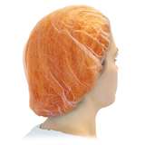 Spunbond Polypropylene 24" Orange Bouffant Cap, 100 per Bag, 10 Bags per Case redirect to product page